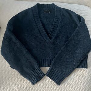 Asos navy blue cropped sweater